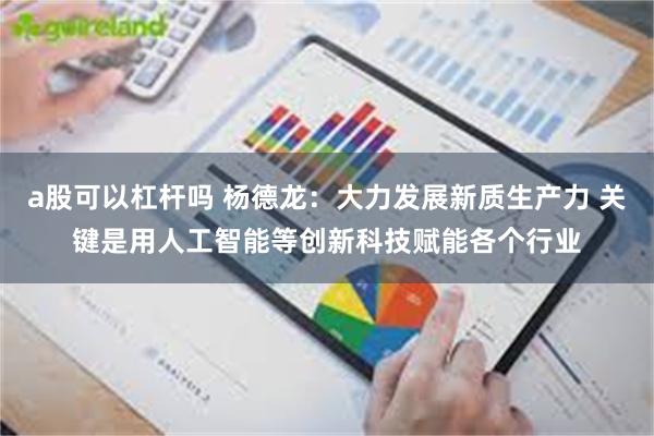 a股可以杠杆吗 杨德龙：大力发展新质生产力 关键是用人工智能等创新科技赋能各个行业