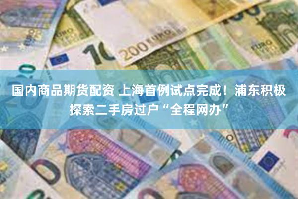 国内商品期货配资 上海首例试点完成！浦东积极探索二手房过户“全程网办”