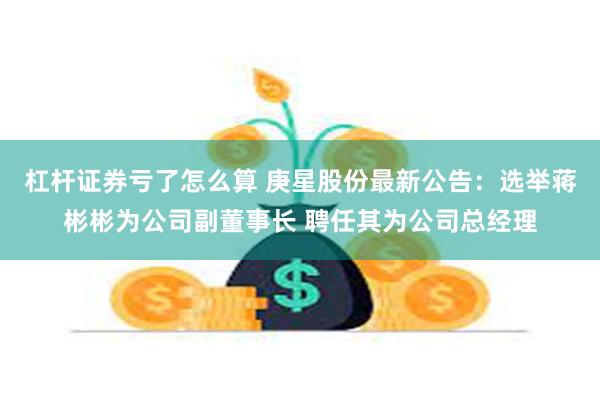 杠杆证券亏了怎么算 庚星股份最新公告：选举蒋彬彬为公司副董事长 聘任其为公司总经理