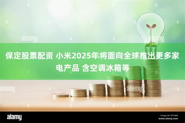 保定股票配资 小米2025年将面向全球推出更多家电产品 含空调冰箱等