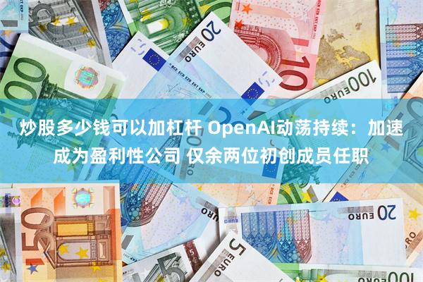 炒股多少钱可以加杠杆 OpenAI动荡持续：加速成为盈利性公司 仅余两位初创成员任职