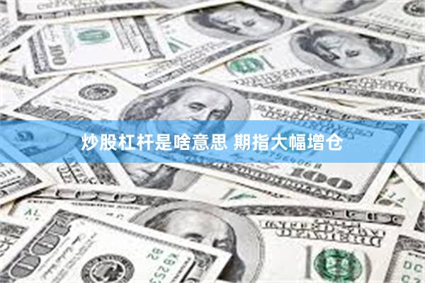 炒股杠杆是啥意思 期指大幅增仓