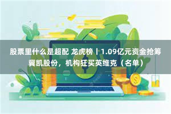 股票里什么是超配 龙虎榜丨1.09亿元资金抢筹冀凯股份，机构狂买英维克（名单）