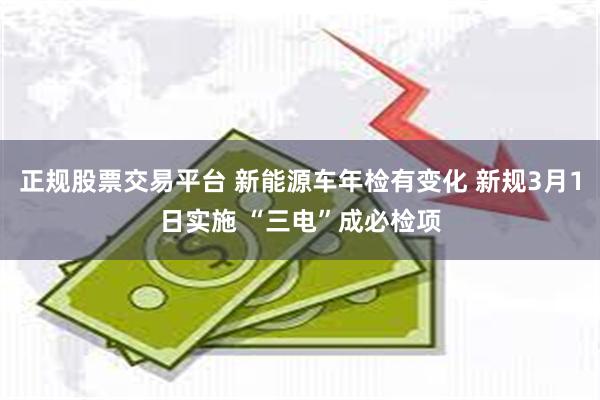 正规股票交易平台 新能源车年检有变化 新规3月1日实施 “三电”成必检项